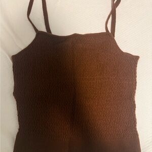 Cashmere Knit Cami Top - Brown/Red